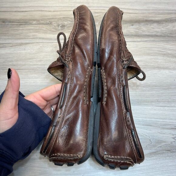 Frye West Woven Driver Mens Size 8.5 Brown Casual Slip On Driving Shoes Loafers - Picture 3 of 10